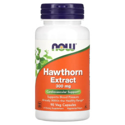 Екстракт глоду 300 мг, NOW Foods Hawthorn Extract, 90 вегетаріанських капсул