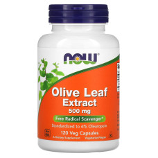 Екстракт листя оливи, NOW Foods Olive Leaf, 500 мг, 120 рослинних капсул