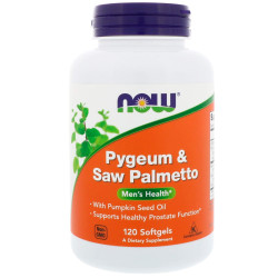 Пальметто и Пиджеум, Now Foods Pygeum & Saw Palmetto, 120 капсул