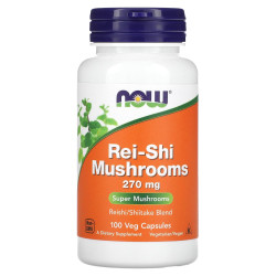 Гриби рейші 270 мг, Now Foods Rei-Shi Mushrooms, 100 вегетаріанських капсул