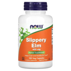 Скользкий вяз 400 мг, Now Foods Slippery Elm, 100 вегетарианских капсул