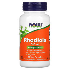 Родіола рожева, Now Foods Rhodiola, 500 мг, 60 вегетаріанських капсул