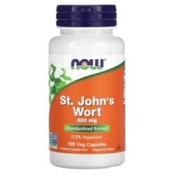 Звіробій 300 мг, St. John's Wort NOW Foods, 100 вегетаріанських капсул