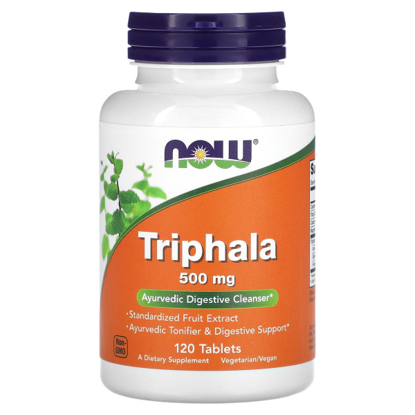 Трифала (Triphala), Now Foods, 500 мг, 120 таблеток