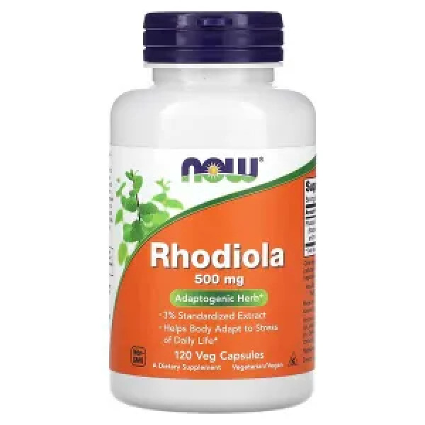 Родіола, Rhodiola, Now Foods, 500 мг, 120 вегетаріанських капсул
