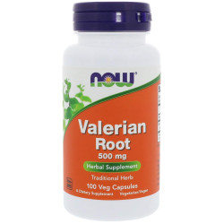 Корень валерианы 500 мг, Valerian Root Now Foods, 100 вегетарианских капсул