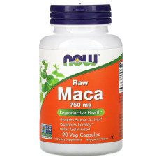 Мака (Maca), Now Foods, сырая, 750 мг, 90 вегетарианских капсул