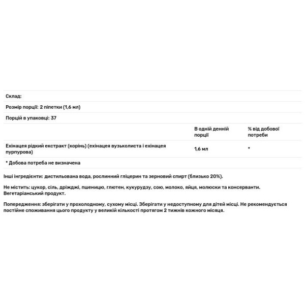 Ехінацея екстракт, Echinacea, Now Foods, 59 мл.