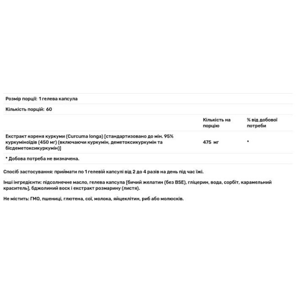 Куркумін, Turmeric Curcumin Gels, Now Foods, 60 гелевих капсул