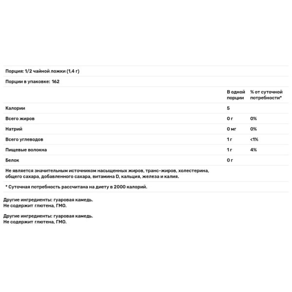 Гуарова камідь, Guar Gum, Now Foods, Real Food, 227 г