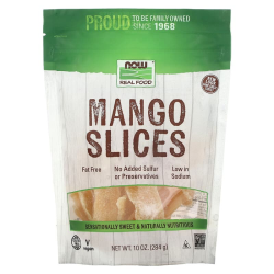 Сушеный манго, Real Food Mango Slices Now Foods, кусочки, 284 г
