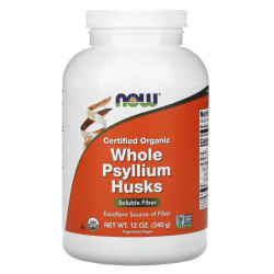 Подорожник органический, Now Foods Whole Psyllium Husks, цельная шелуха, 340 г