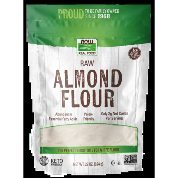 Мигдальне борошно, Almond Flour, Now Foods, Real Food, сире, 624 г