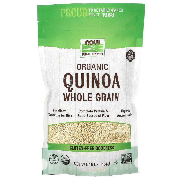 Кіноа органічна, Organic Quinoa, NOW Foods, Real Food, органік, незбиране зерно, 454 г