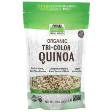Кіноа трicolорна органік, Now Foods Tri-Color Quinoa, незбиране зерно, без глютену, 397 г.