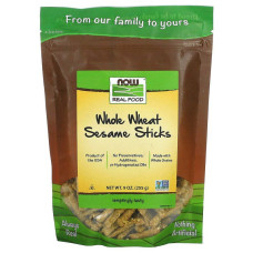 Кунжутні палички з цільнозернового борошна, NOW Foods Whole Wheat Sesame Sticks, 255 г