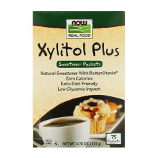 Ксилит Плюс, NOW Foods Ксиліт Плюс, 75 пакетиків по 1.8 г