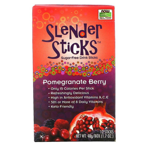 Гранатовий напій, Slender Sticks, Now Foods, Real Food, 12 стиків по 4 г