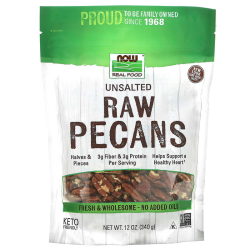 Горіхи пекан, Now Foods Raw Pecan, сирі, несолоні, 340 г.