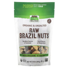 Бразильський горіх, сирий, несолоний, органічний, Real Food Brazil Nuts Now Foods, 284 г