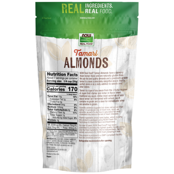 Мигдалеві горіхи (соус Тамарі), Real Food, Tamari Almonds, Now Foods, 198 г
