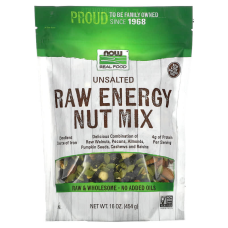 Сушена суміш, Now Foods Raw Energy Nut Mix, несолона, 454 г