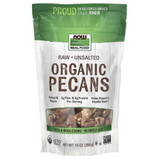 Пекан горіхи органічні сирі, Organic Raw Pecans NOW Foods, 284 г