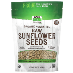Семена соняшника, Real Food Raw Sunflower Seeds, органічні, сирі, несолоні, 454 г