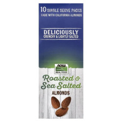 Мигдаль смажений солоний, Almonds NOW Foods, 10 упаковок по 35 г