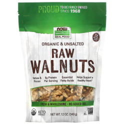 Грецькі горіхи, Real Food Raw Walnuts, органічні, несолоні, 340 г.