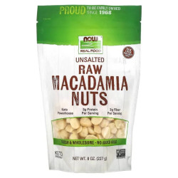 Орехи макадамия сырые несоленые, Now Foods Macadamia Nuts, 227 г