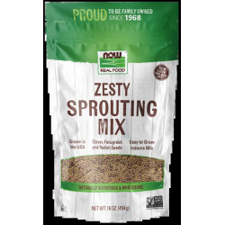Суміш для насіння, NOW Foods Real Food Zesty Sprouting Mix, пікантна, 454 г