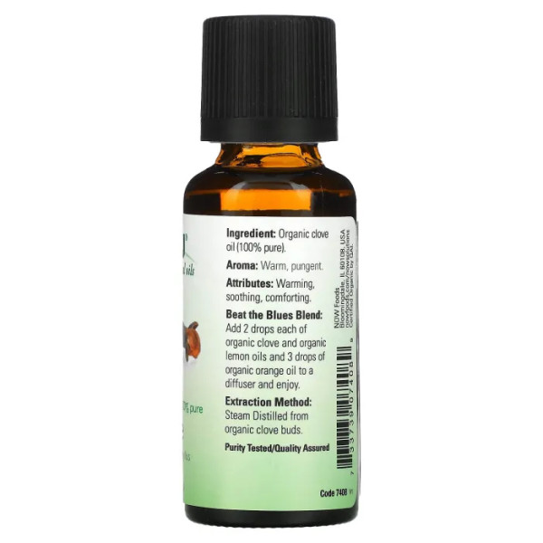 Масло гвоздики, Clove, Now Foods, Essential Oils, органік, эфірне, 30 мл