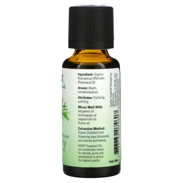 Масло розмарину, Rosemary, Now Foods, Organic Essential Oils, органік, 30 мл