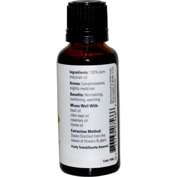 Масло майорану ефірне, Marjoram Oil, Now Foods, Essential Oils, чисте, 30 мл