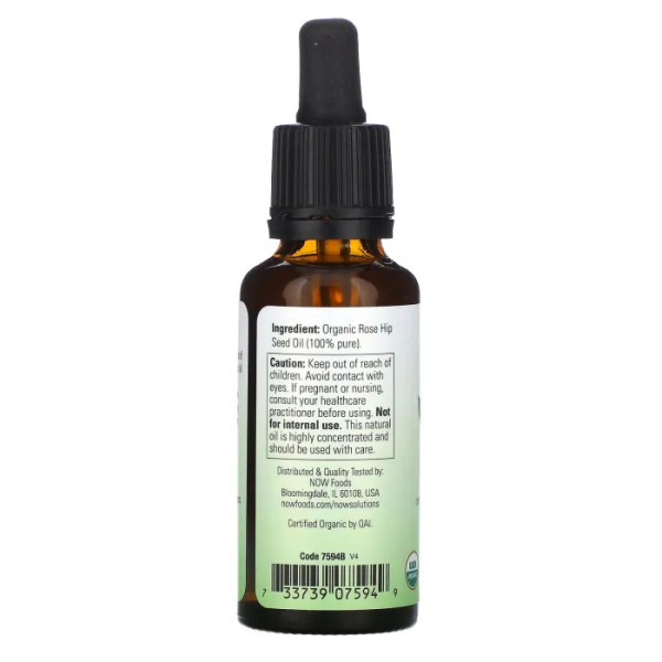 Масло насіння шипшини, Rose Hip Seed Oil, Now Foods, Solutions, органік, 30 мл