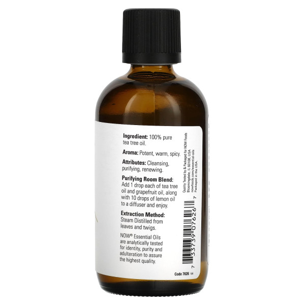 Масло чайного дерева, Tea Tree, Now Foods, Essential Oils, 118 мл.