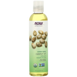 Касторова олія, Now Foods Solutions Castor Oil, сертифікована органічна, 237 мл