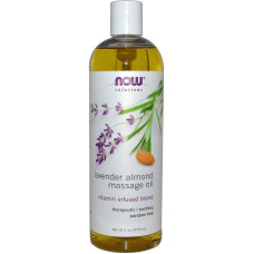 Масло лаванди та мигдалю, Now Foods Lavender Almond Oil, масажне, 473 мл.