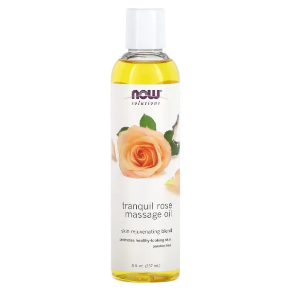 Масажне масло (Роуз), Tranquil Rose Massage Oil, NOW Foods, Solutions, заспокійливе, 237 мл