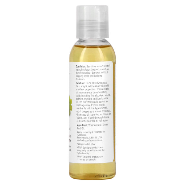 Масло виноградних кісточок, Grapeseed Oil, Now Foods, Solutions, 118 мл