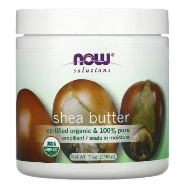 Масло ши, Shea Butter, NOW Foods, Solutions, органическое, сертифицированное, 198 мл