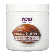 Масло какао с маслом жожоба, Now Foods Cocoa Butter, Jojoba Oil, 184 мл