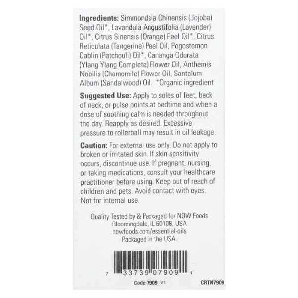 Суміш ефірних масел, Essential Oils, Take a Zen Ten, Now Foods, для розслаблення, аплікатор кульковий, 10 мл