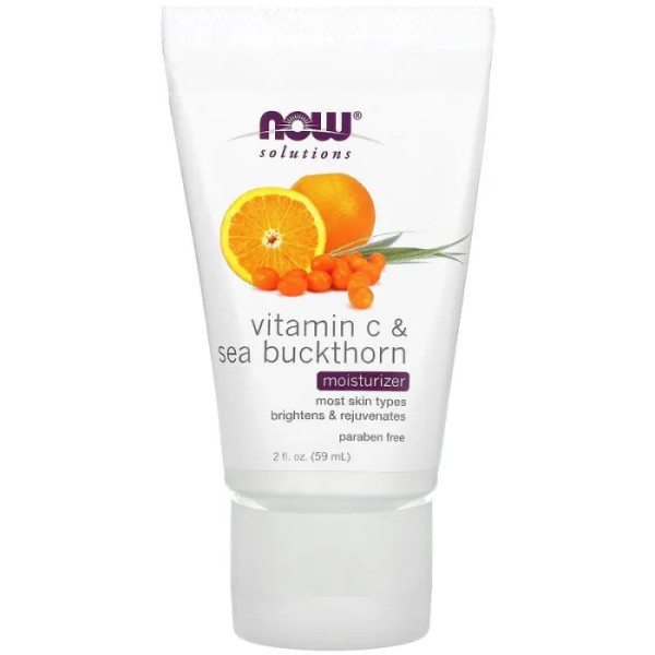 Увлажняющее средство с витамином С и облепихой, Vitamin C & Sea Buckthorn Moisturizer, Now Foods, Solutions, 59 мл