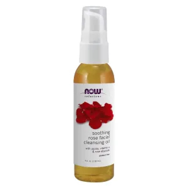 Масло для обличчя з трояндою, Soothing Rose Facial Cleansing Oil, NOW Foods, Solutions, заспокійливе, очищаюче, 118 мл