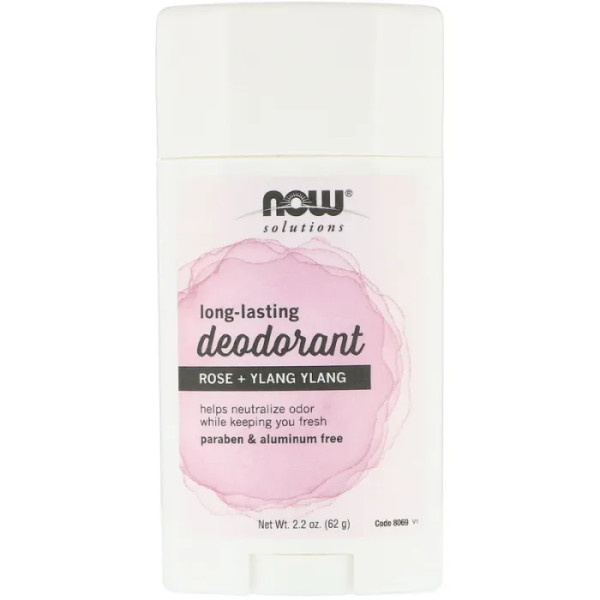 Дезодорант тривалої дії, Long Lasting Deodorant, Now Foods, Solutions, троянда та іланг-іланг, 62 г