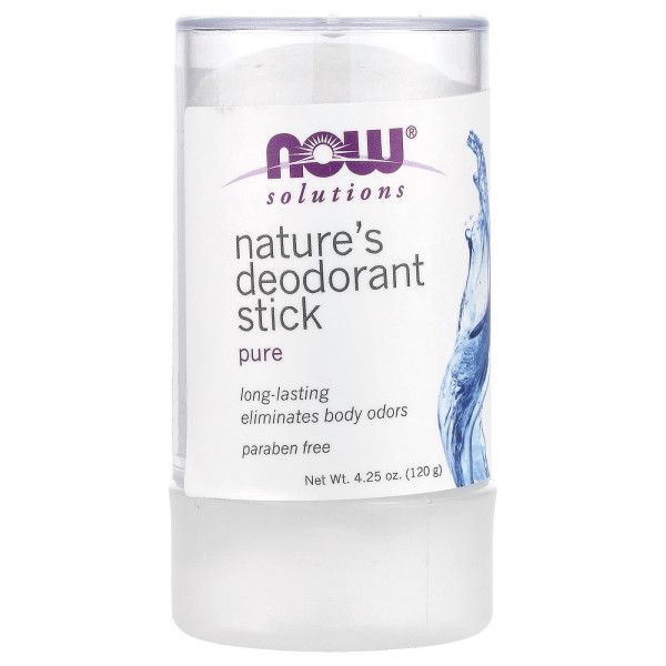 Кристал дезодорант для тіла Nature's, Deodorant Stick, Now Foods, Solutions, 120 гр