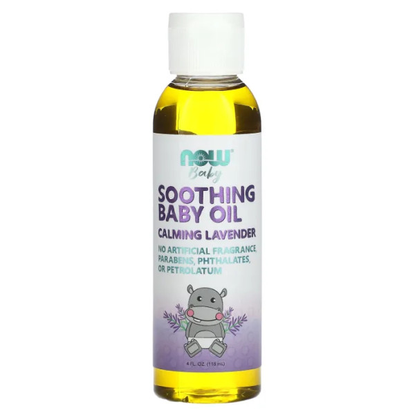 Дитяча олія, Soothing Baby Oil, NOW Foods, заспокійлива лаванда, 118 мл