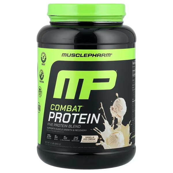Протеїн, Combat Protein Powder, Muscle Pharm, зі смаком ванілі, 900 г